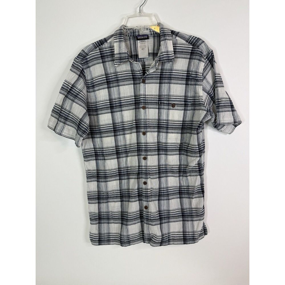 Patagonia Shirt Men's Large Organic‎ Cotton Button Up Short Sleeve Plaid